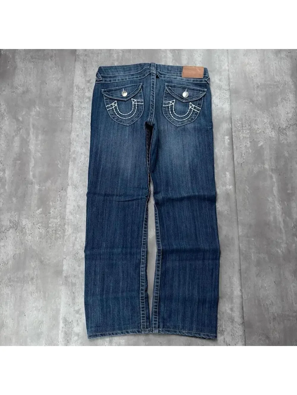 Y2K Blue True Religion Grunge Straight Denim Jeans